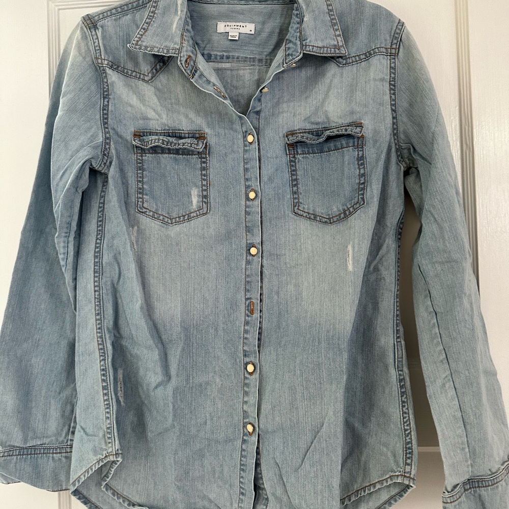 Equipment denim button down shirt